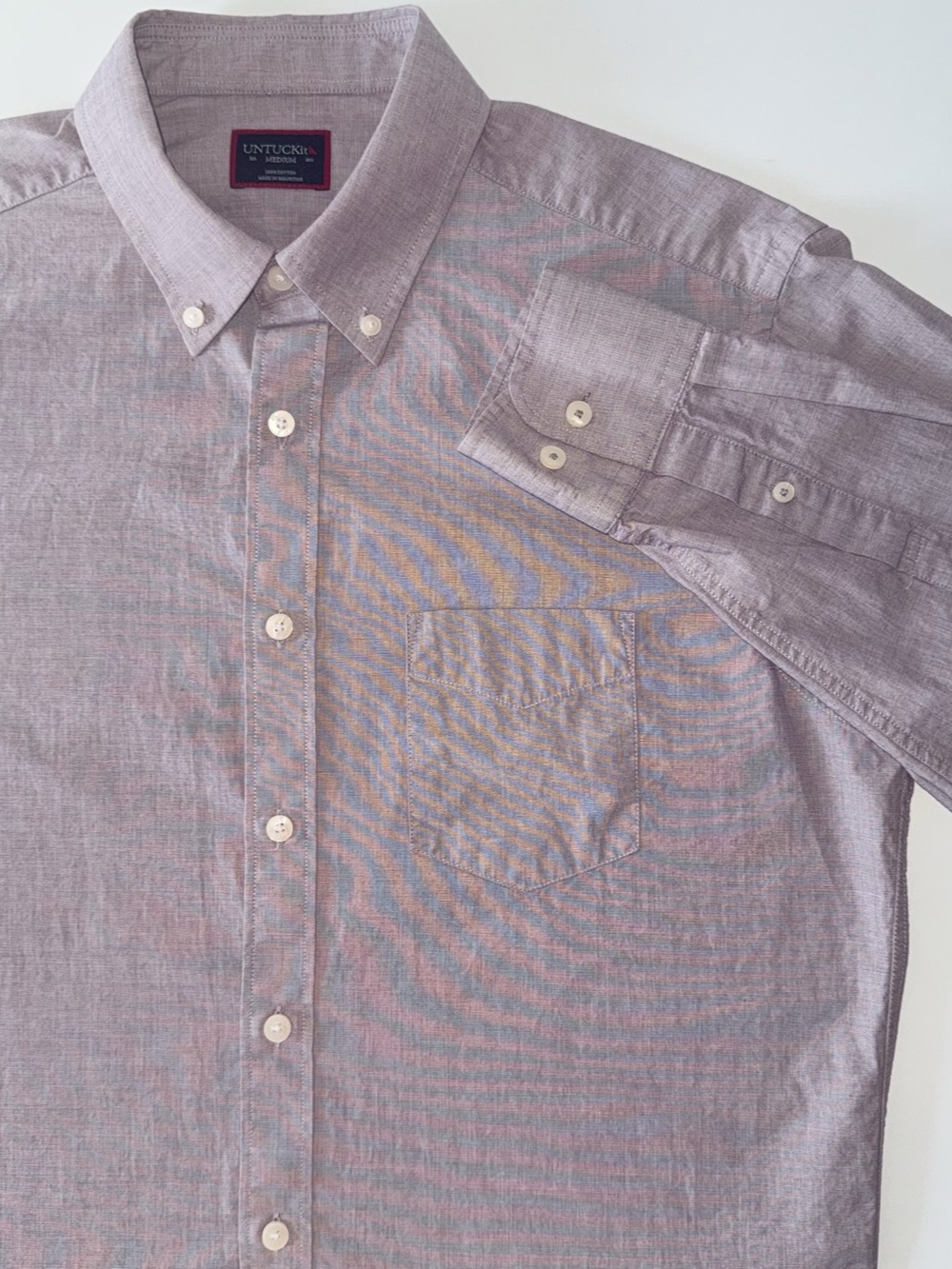 UNTUCKit Button Down Shirt Men’s M Lightweight Purple 100% Cotton Preppy
